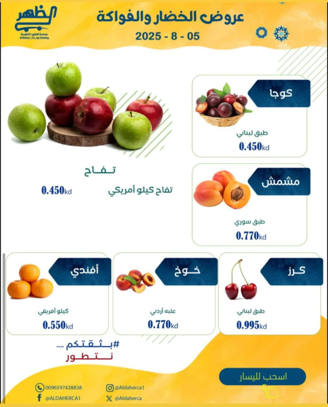 عروض الخضار والفاكهة - جمعية ضاحية الظهر