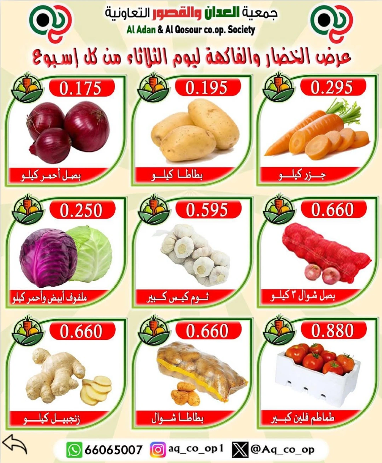 عروض الخضار والفاكهة - جمعية العدان والقصور التعاونية