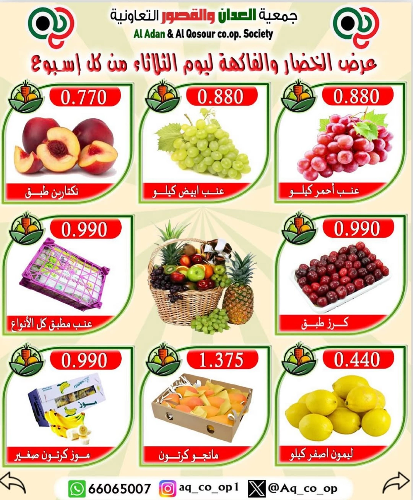 عروض الخضار والفاكهة - جمعية العدان والقصور التعاونية