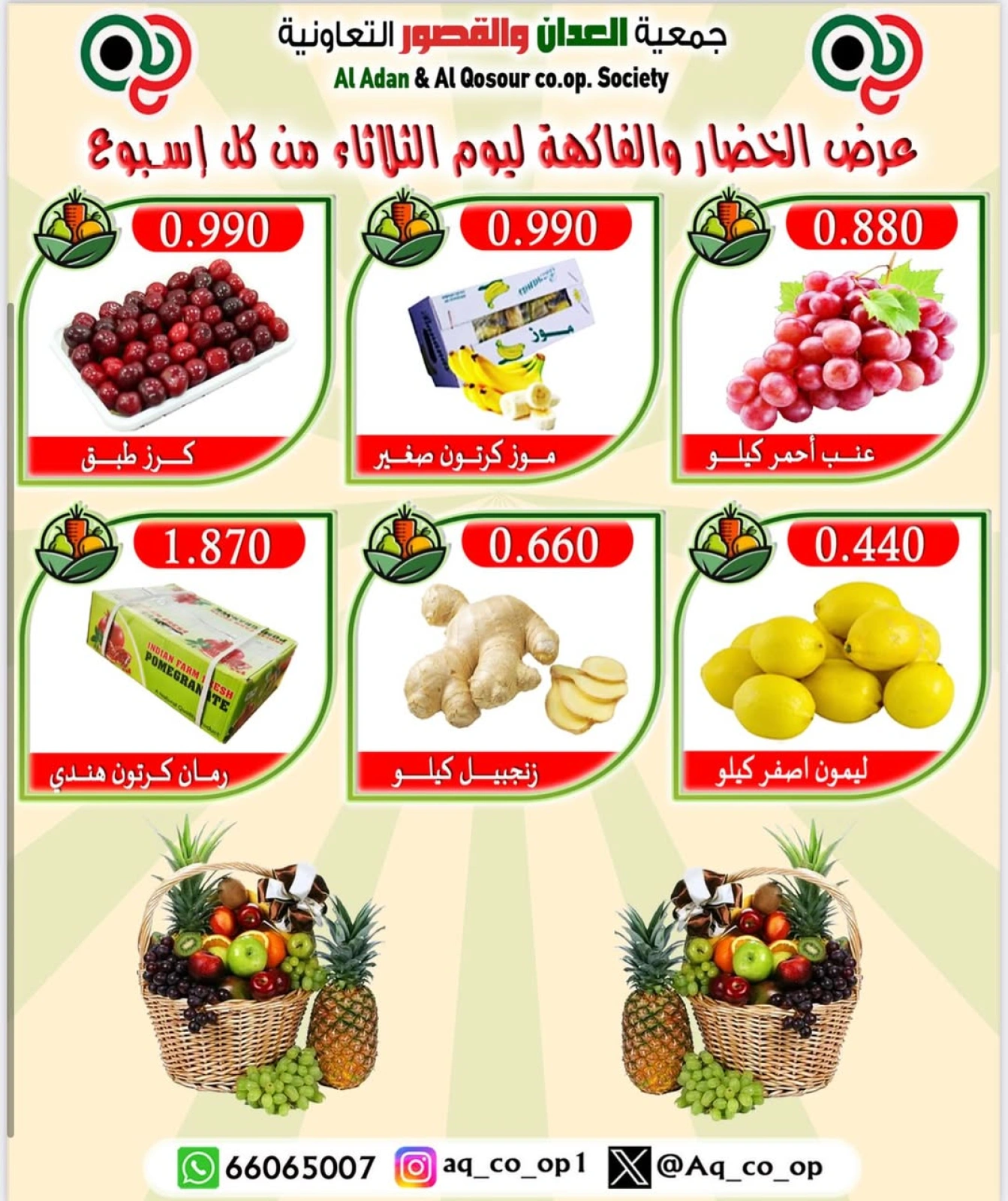 عروض الخضار والفاكهة - جمعية العدان والقصور التعاونية