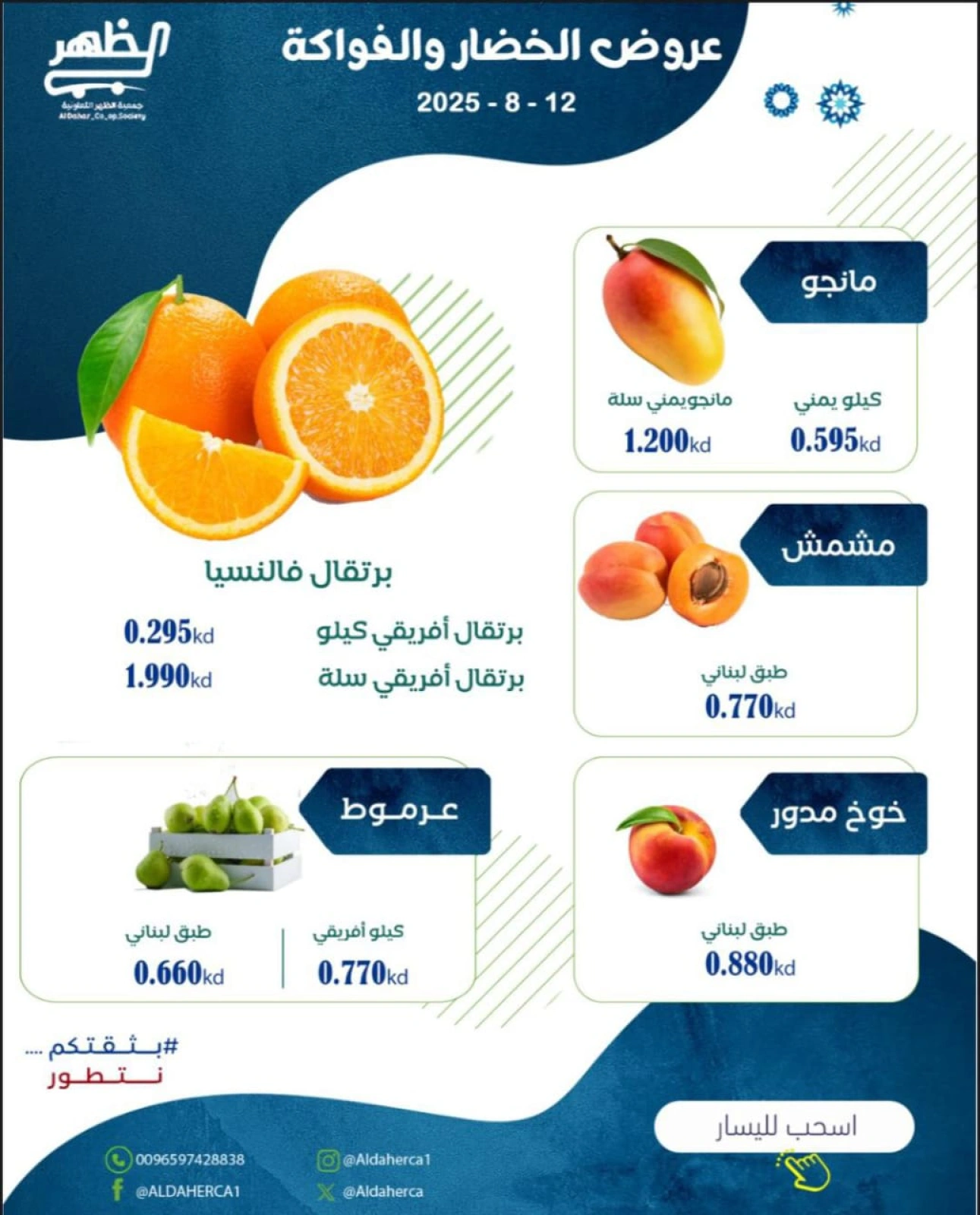 عروض الخضار والفاكهة - جمعية ضاحية الظهر